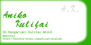 aniko kulifai business card